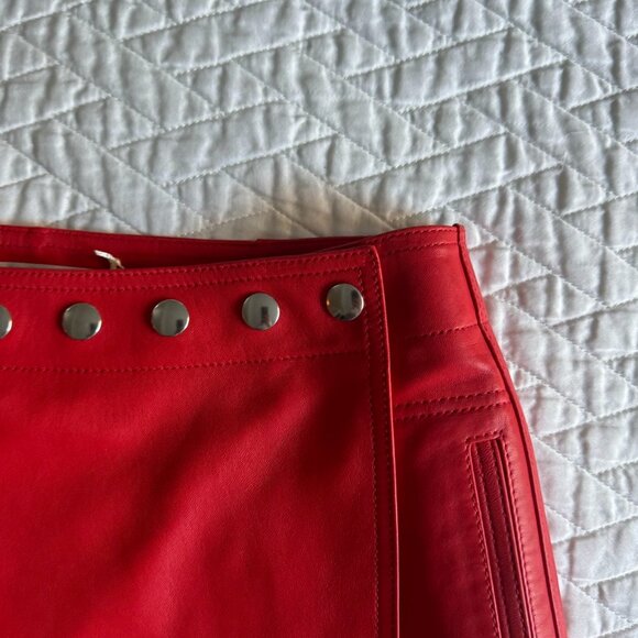 Acne Studios Red Leather Mini Skirt – EU 36 / US 4 Luxury statement piece from A - Picture 3 of 6